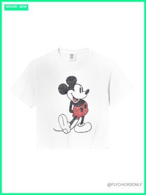 Disney Mickey Mouse Crop Top Comfort Colors Boxy Fit Crew Neck Tee
